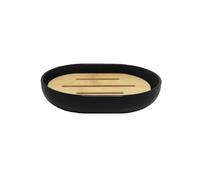 Douceur d'Intérieur Smart - Jabonera, 12,2 x 9,3 x 2,5 cm, Negra, poliestireno y bambú