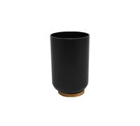 Douceur d'Intérieur Smart - Vaso, diámetro de 7,2 cm x 10,5 cm, Negra, poliestireno y bambú