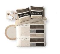Douceur d'Intérieur So Natural - Juego con funda de edredón y 2 fundas de almohada, algodon, estampado, Multicolor, 240 X 220 cm