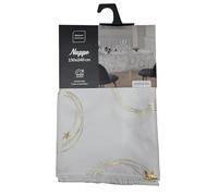 Douceur d'Intérieur Star - Mantel, Rectangular, 150 x 240 cm, Blanco y Dorado, poliéster Estampado Metalizado