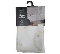 Douceur d'Intérieur Star - Mantel, Rectangular, 150 x 300 cm, Blanco y Dorado, poliéster Estampado Metalizado