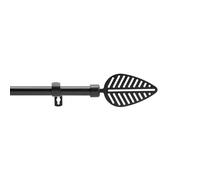 Douceur d'Intérieur stylea - Barra Extensible con Juego Completo (120 < 210 cm) Negro, Pintado