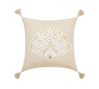 Douceur d'Intérieur Suave Interior, Cojín desenfundable (45 x 45 cm) Majestia, Algodón/Poliéster Impreso, Natural