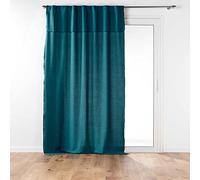 Douceur d'Intérieur Suave Interior, Cortina con Trabillas Ocultas con Volante (140 x 240 Cm) Mistraline Azul Pato, Algodón Reciclado