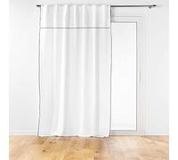 Douceur d'Intérieur Suave Interior, Cortina con Trabillas Ocultas con Volante (140 x 240 Cm) Mistraline Blanco, Algodón Reciclado