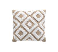 Douceur d'Intérieur Suave Interior, Funda de cojín (40 x 40 cm) Damia, Yute y algodón con Felpa, Natural