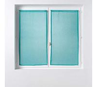 Douceur d'Intérieur Suave Interior, Par de visillos Passe-Tringle (2 x 60 x 120 Cm) Sandra Azul, Vela arenada