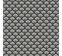 Douceur d'Intérieur Suave Interior - Rollo de Tela Encerada (RLX 1,40 mx20 m) Artchic Negro, PVC Impreso Metalizado