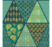 Douceur d'Intérieur Suave Interior Rollo de Tela Encerada (RLX 1,40 mx20 m) Elora Azul, PVC Impreso Metalizado