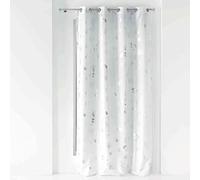 Douceur d'Intérieur Suavidad de Interior Bloomy RIDEAUX, poliéster, Blanco y Plateado, 140 x 260 cm