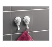 Douceur d'Intérieur Suavidad de Interior SDB - 2 Ganchos con Ventosa, plástico, Blanco, 4,5 x 3 x 8 cm