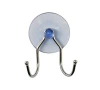 Douceur d'Intérieur Suavidad interior, Doble gancho de ducha (7,5 x 4 x 7 cm) con cable Basic Chrome, Metal