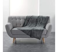 Douceur d'Intérieur Suavidad Interior FLANOU Plaid, poliéster, Gris, 125 x 150 cm