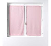 Douceur d'Intérieur Suavidad Interior, par de visillos con Pasa-Tringle (2 x 60 x 90 Cm) Soane Rosa, Velo Tejido