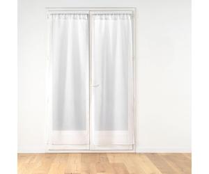 Douceur d'Intérieur Suavidad Interior, Par Recto Passe-Tringle (2 x 70 x 240 cm) Chifón Blanco, Velo Arenado con Top Pompons