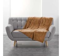Douceur d'Intérieur suavidad Interior, Plaid (125 x 150 cm) Flanou Camel, Franela