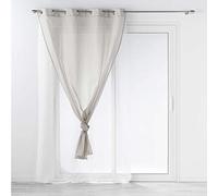 Douceur d'Intérieur Suavidad Interior, Visillo con Ojales (140 x 240 cm) Duetto Gris/Blanco, Velo Doble Arena