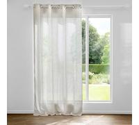 Douceur d'Intérieur Suavidad Interior, Visillo con Ojales (140 x 280 cm) Marius, Efecto Lino con Estampado de Metal