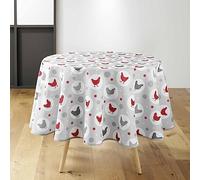 Douceur d'Intérieur Suzette - Mantel, Redondo, diámetro de 180 cm, Gris, poliéster Estampado