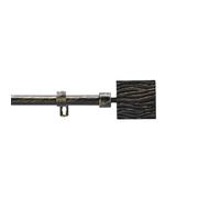 Douceur d'Intérieur Tempo - Barra Extensible con Juego Completo (120 < 210 cm) Negro y Dorado, patinado