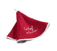 douceur d'Intérieur Toalla Redondo (0) 60 cm Esponja Brodee Cocinero, algodón, Rojo, 60 x 60 cm