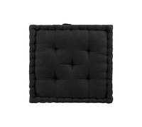 Douceur d'Intérieur Twily - Cojín para Suelo, 50 x 50 x 10 cm, Negro, algodón y poliéster Reciclado