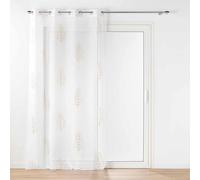 Douceur d'Intérieur Venus - Visillo con Ojales (140 x 240 cm), Velo sablé con Aplique