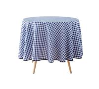 Douceur d'Intérieur Vichy - Mantel Redondo (180 cm de diámetro) Azul, poliéster, Hilo teñido
