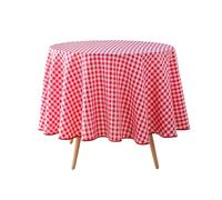 Douceur d'Intérieur Vichy - Mantel Redondo (180 cm de diámetro) Rojo, poliéster, Hilo teñido