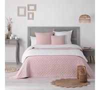 Douceur d'Intérieur Suave Interior, Camino de Cama Acolchado (80 x 180 cm) Mellow Chic Rosa/Blanco, Microfibra Bicolor