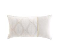 Douceur d'Interior, Cojín desenfundable (30 x 50 cm) Maho Blanco, Polialgodón Impreso Metálico