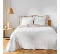 Douceur d'Interior, colchoneta Acolchada (220 x 240 cm) y 2 Fundas de Almohada (60 x 60 cm) Cassandra, Jersey/Microfibra