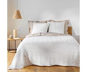 Douceur d'Interior, colchoneta Acolchada (220 x 240 cm) y 2 Fundas de Almohada (60 x 60 cm) Cassandra, Jersey/Microfibra