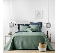 Douceur d'Interior, colchoneta Acolchada (220 x 240 cm) y 2 Fundas de Almohada (60 x 60 cm) Romane Cedro, Microfibra Lisa