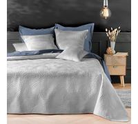 Douceur d'Interior, colchoneta Acolchada (240 x 260 cm) y 2 Fundas de Almohada (60 x 60 cm) Solange Gris, Microfibra Lisa