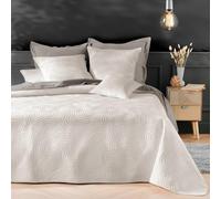 Douceur d'Interior, colchoneta Acolchada (240 x 260 cm) y 2 Fundas de Almohada (60 x 60 cm) Solange Natural, Microfibra Lisa