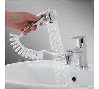 Douchette universelle facile pour lavabo, douche pour douche, siphon de cuisine, facile à installer, fixation avec bioadhésif, pratique et compacte