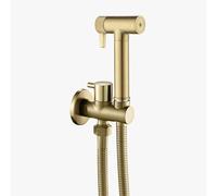 Douchette wc,Douche bidet à double mode,Pistolet de Toilette avec Support et 1.2m Tuyau,Set Douchette Bidet,Pulvérisateur de bidet portatif,Pour Hygiène Intime,Nettoyage de salle de bain (Or brossé)