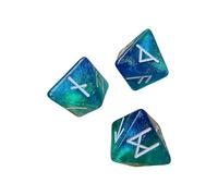 DOUDINGMAO 3 dados acrílicos de 8 caras con runas místicas, dados poliédricos surtidos con símbolos y dados acrílicos ligeros de doble tono