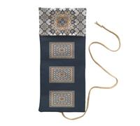 DOUDINGMAO Bolsa de almacenamiento de tarjetas con temática mística, duradera, tela de lino y poliéster, colorida obra de arte, resistente al agua, plegable para adivinación, organizadores de