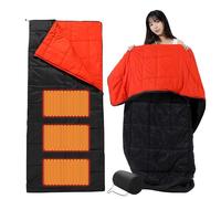 DOUDINGMAO Bolsa de dormir calentada con cable flexible, propulsada por USB, 5 V2 A, 3 configuraciones de calor constante, uso constante, poliéster fino para aventuras, tareas diarias, temperatura