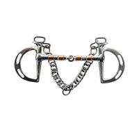 DOUDINGMAO Cómoda broca de acero inoxidable con boquillas de doble cadena para jinetes profesionales y entrenadores, boquillas de alta resistencia para ecuestres