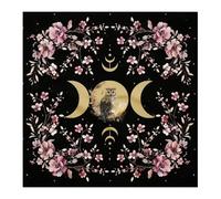 DOUDINGMAO Mantel de tarots con patrón de flores, astrología, altares, tela de adivinaciones, tarjetas, tapiz, suministros de brujería, patrón de flores, mantel de tarots, mantel espiritual