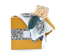 Doudou et Compagnie Boh'AIME - León Doudou pétalo - Caja de Regalo - Peluche Amarillo - 27 cm - Idea de Regalo de Nacimiento para niña y niño - Garantía de Peluche perdido - DC4025