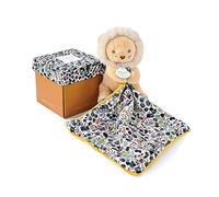 Doudou et Compagnie BOH'AIME - Pantin Lion con Doudou - Caja en Forma de Flor - Beige - Idea de Regalo de Nacimiento para niña y niño - Garantía de Doudou perdida - DC4018