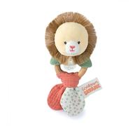 Doudou et Compagnie - Colores sabana - Sonajero madera león- Beige - 15 cm - Regalo de nacimiento - Bonita caja de regalo - DC4067
