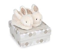 Doudou et Compagnie DC1310 Bonbon - Zapatillas de estar por casa con diseño de conejito y caja, color gris (taupe), 0-6 mese