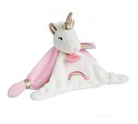 Doudou et Compagnie DC3312 - Peluche de Unicornio Cuadrado (20 cm), Color Rosa y Blanco