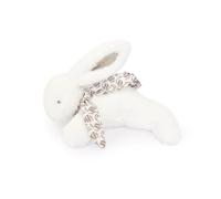 Doudou et Compagnie DC4142 - Peluche de Conejo con pañuelo de Lino, Color Blanco - 29 cm - para niños Desde el Nacimiento - Garantía de Peluche perdido - con Caja de Regalo para Regalar