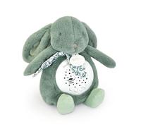 DOUDOU et COMPAGNIE DC4203 - Luz nocturna musical de conejo verde salvia con proyección de estrellas - Peluche de peluche con melodías e luces tranquilizadoras - Compañero Noche Bebé - Idea de regalo